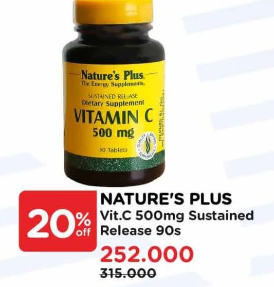 Natures Plus Vitamin C 500mg