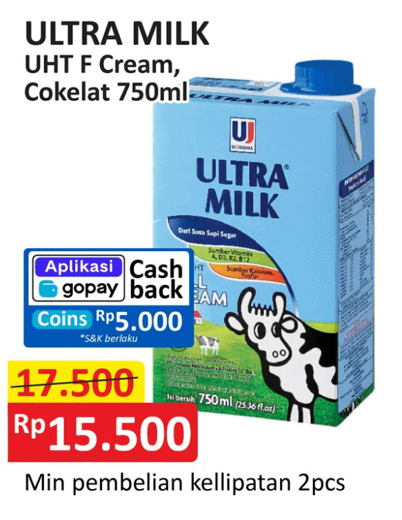 Ultra Milk Susu UHT Full Cream 750 ml
