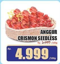 Promo Harga Anggur Crimson Tanpa Biji per 100 gr - Hari Hari