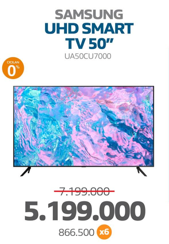 Samsung Crystal UHD Smart TV 50 inch UA50CU7000  