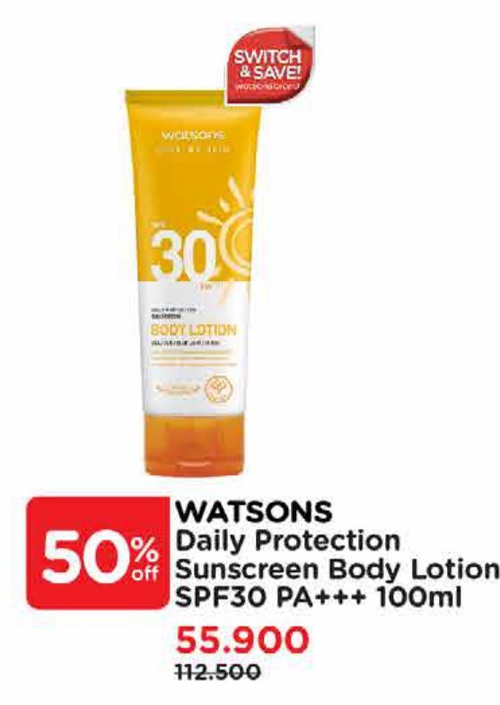 Watsons Daily Protection Sunscreen Body Lotion SPF30 PA