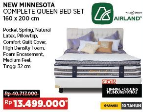 Airland New Minnesota Complete Queen Bed Set 160x200cm 
