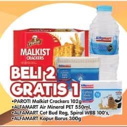 Paroti Malkist Crackers/Alfamart Air Mineral/Alfamart Cotton Bud/Alfamart Kapur Barus