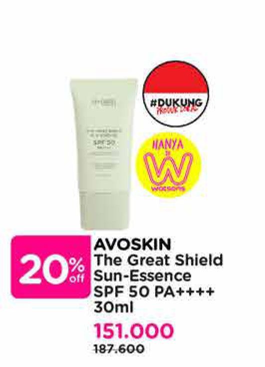 Avoskin The Great Shield Sunscreen SPF 50 PA