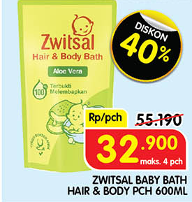 Zwitsal Natural Baby Bath 2 In 1  600 ml