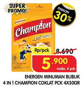 Energen Sereal Champion Cokelat 4x35 gr