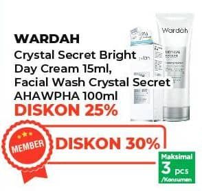 Promo Harga Wardah Crystal Secret Day Cream/Wardah Crystal Secret Foaming Cleanser   - Yogya