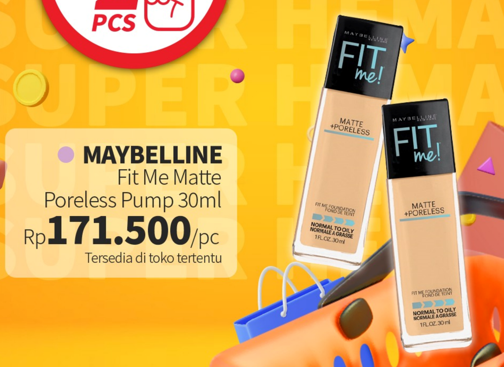 Maybelline Fit Me! Matte + Poreless Liquid Matte Foundation  30 ml