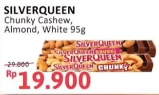 Silver Queen Chunky Bar Cashew, Almonds, White 95 gr