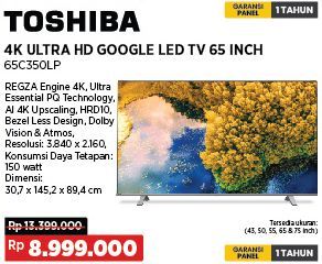 Toshiba 65C350LP UHD 4K Smart TV 65 Inch Google TV  
