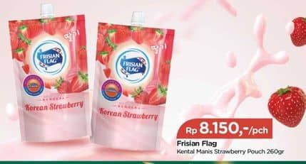 Promo Harga Frisian Flag Susu Kental Manis Korean Strawberry 260 gr - TIP TOP
