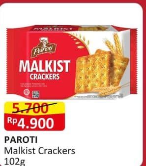 Promo Harga Paroti Malkist Crackers 102 gr - Alfamart