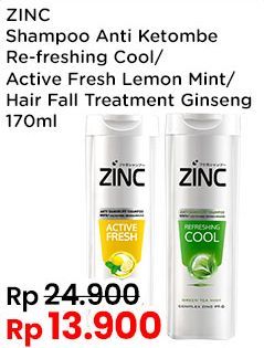 Zinc Shampoo Refreshing Cool, Active Fresh Lemon, Hair Fall Treatment 170 ml