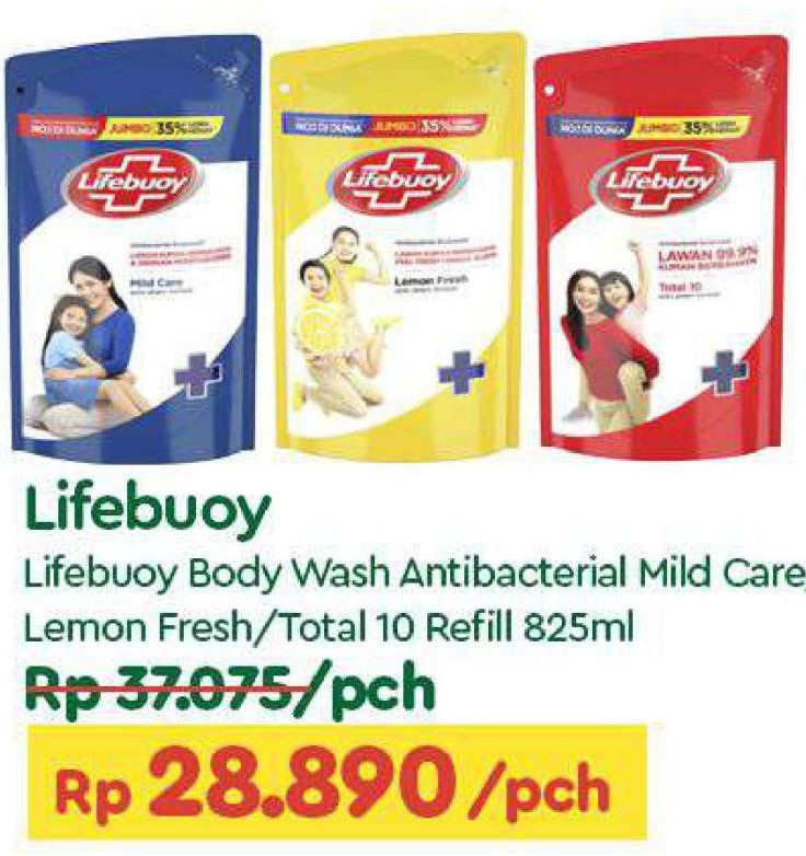Lifebuoy Body Wash Mild Care, Lemon Fresh, Total 10 850 ml