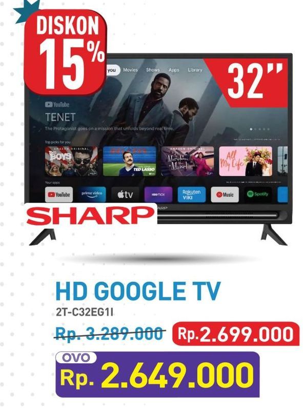 Sharp TV with Google Assistant 2T-C32EG1i  