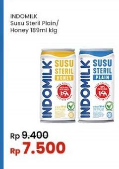 Indomilk Susu Steril Plain, Honey 189 ml