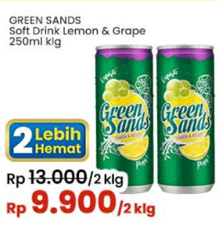 Green Sands Minuman Soda Lemon & Grape 250 ml