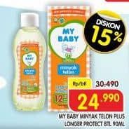 Promo Harga My Baby Minyak Telon Plus Longer Protection 90 ml - Superindo