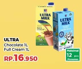 Ultra Milk Susu UHT Full Cream, Coklat 1000 ml