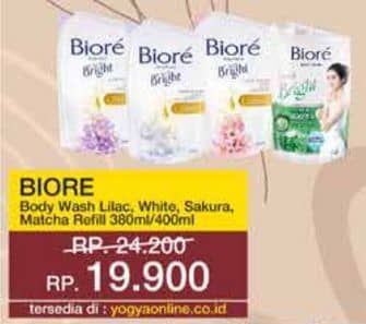 Promo Harga Biore Body Foam Bright Glow-Up Lilac Scent, White Scrub, Lovely Sakura Scent, Freshen Up Matcha Scent 400 ml - Yogya