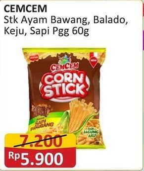 Promo Harga Cem-cem Crunchy Stick Ayam Bawang, Keju, Balado, Sapi Panggang 60 gr - Alfamart