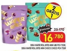 Promo Harga Deka Wafer Roll Bites Mini Choco Choco, Ube 80 gr - Superindo
