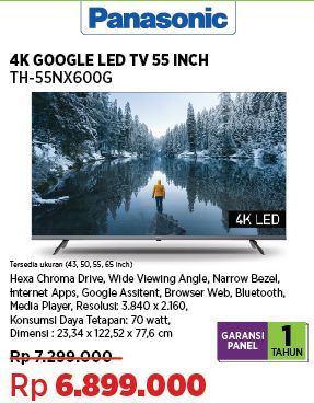 Panasonic TH-55NX600G Google TV 4K Seri  