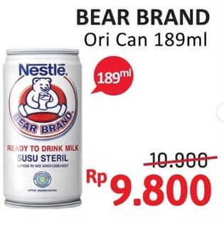 Promo Harga Bear Brand Susu Steril 189 ml - Alfamidi