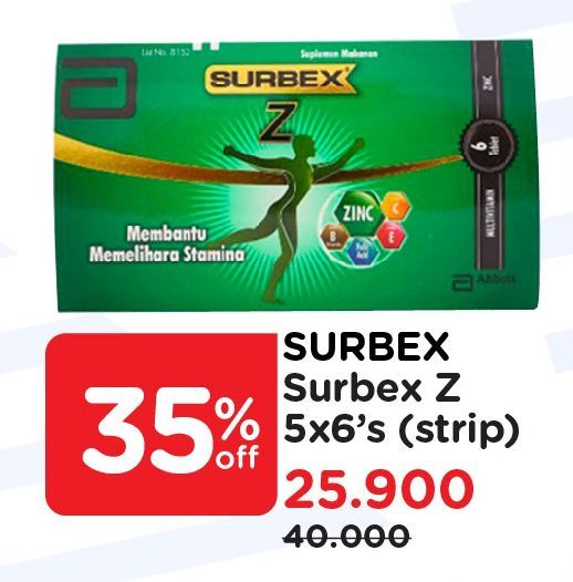 Surbex X  Supplement Makanan Strip