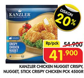 Kanzler Chicken Nugget Crispy, Original, Stick Crispy 450 gr