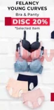 Promo Harga Felancy Bra/Young Curve Bra Panties Wanita  - Carrefour