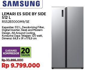Samsung RS52B3000M9 | Lemari Es SBS  516000 ml
