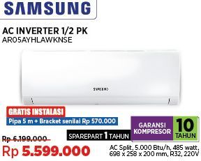 Samsung AR05AYHLAWKNSE Alpha Inverter Air Conditioner 0.5 PK  