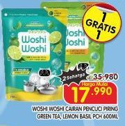 Woshi Woshi Dishwash Green Tea, Lime Lemon Basil 600 ml