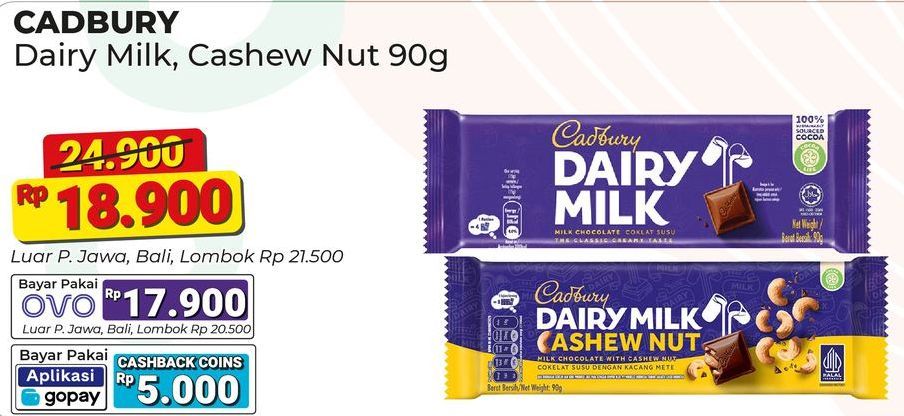 Cadbury Dairy Milk Cashew Nut, Original 90 gr
