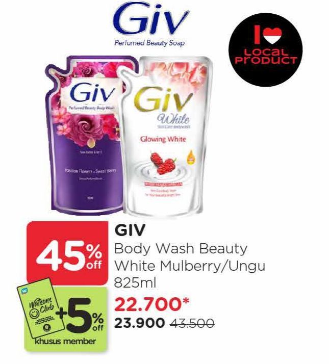 GIV Body Wash Mulberry & Collagen, Passion Flowers & Sweet Berry 825 ml