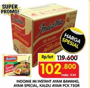 Promo Harga Indomie Mi Kuah Ayam Bawang, Ayam Spesial, Kaldu Ayam per 40 pcs 65 gr - Superindo