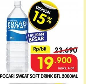 Promo Harga Pocari Sweat Minuman Isotonik Original 2000 ml - Superindo