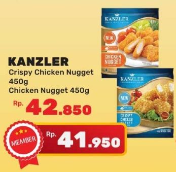 Kanzler Chicken Nugget Crispy, Original 450 gr