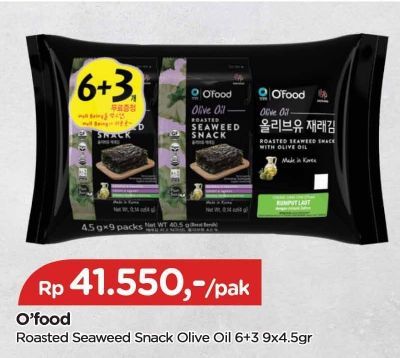 O'food Seasoned Seaweed Snack with Olive Oil