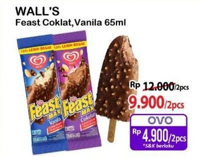 Walls Feast Chocolate, Vanilla 65 ml