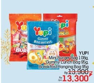 Promo Harga Yupi Candy Mini Burger, Gummy Lunch, Gummy Breakfast 95 gr - LotteMart