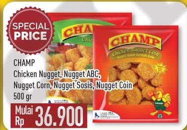 Promo Harga CHAMP Chicken Nugget/Nugget ABC/Nugget Corn/Nugget Sosis/Nugget Coin  - Hypermart