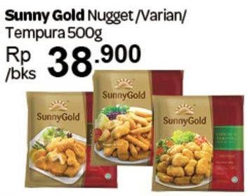 Promo Harga SUNNY GOLD Chicken Nugget Kombinasi, Temppura 500 gr - Carrefour