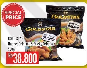 Promo Harga GOLD STAR Chicken Nugget Original, Sticky 500 gr - Hypermart