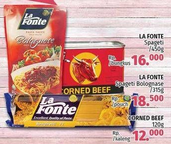 Promo Harga Paket 35rb ( LA FONTE SPAGHETTI + LA FONTE SAUSE BOLOGNES + CIP CORNED BEEF)  - LotteMart