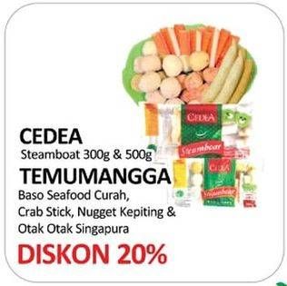 Promo Harga Cedea Steamboat/ Temumangga Bakso Seafood Curah, Crab Stick, Nugget Kepiting & Otak-otak Singapura  - Yogya